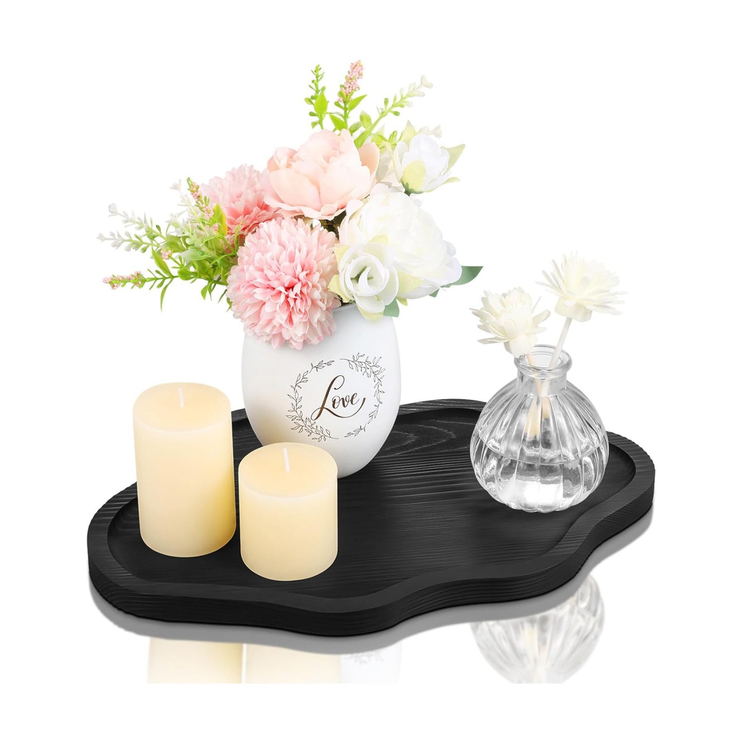 Cloud Wooden Jewelry Tray Trinket Dish / Black