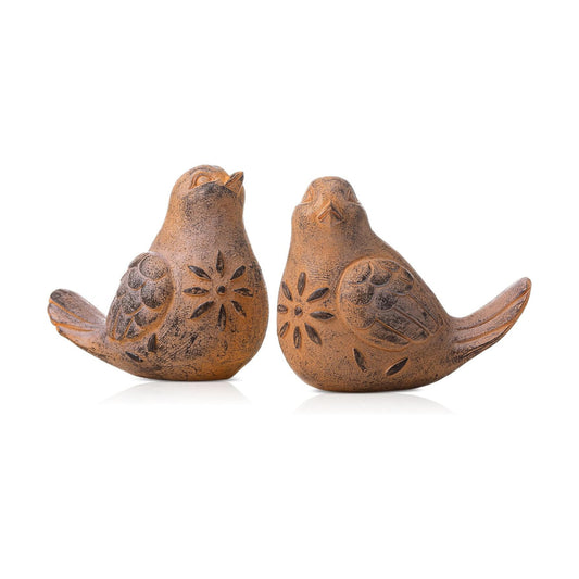 Bird Figurines Home Decor Resin Bird Statue Vintage Farmhouse / Rust / Old School / Set of 2