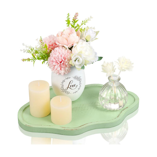Cloud Wooden Jewelry Tray Trinket Dish / Light Green