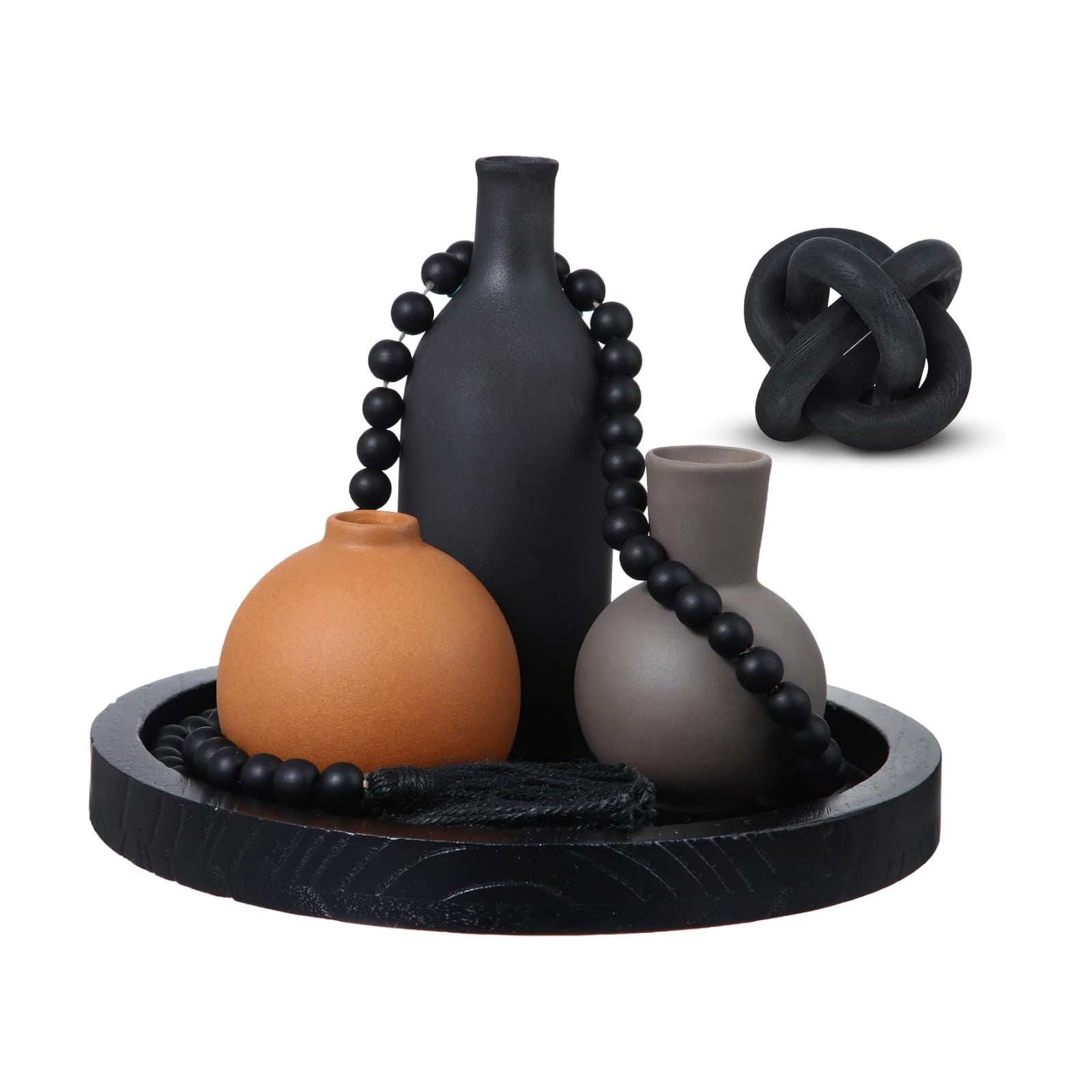 Ceramic Vase Set / Black / Set of 6