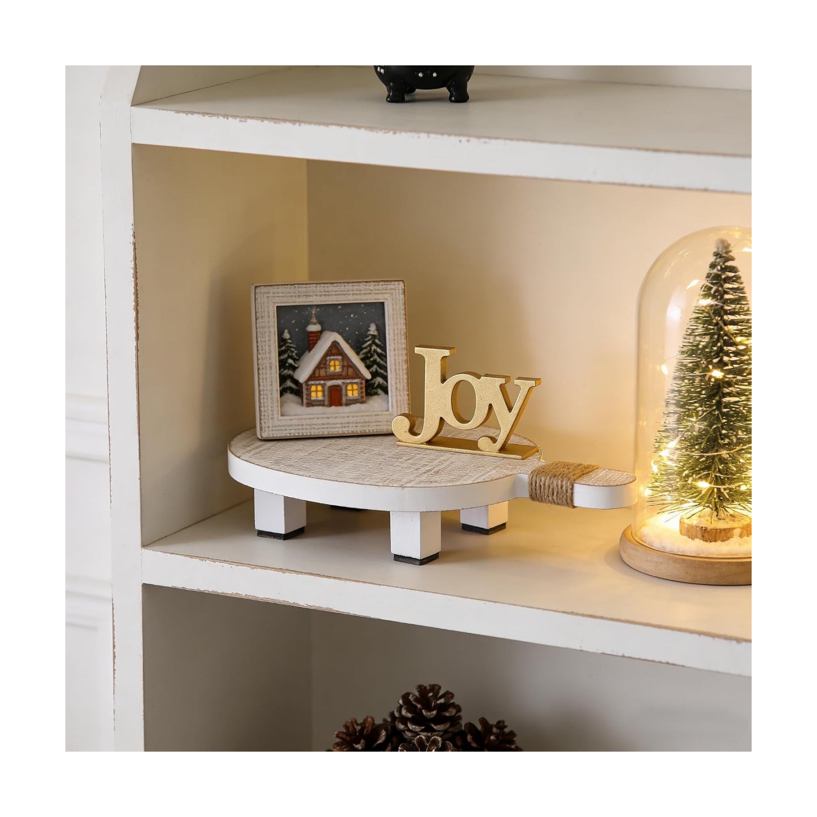 Wood Pedestal Stand / White