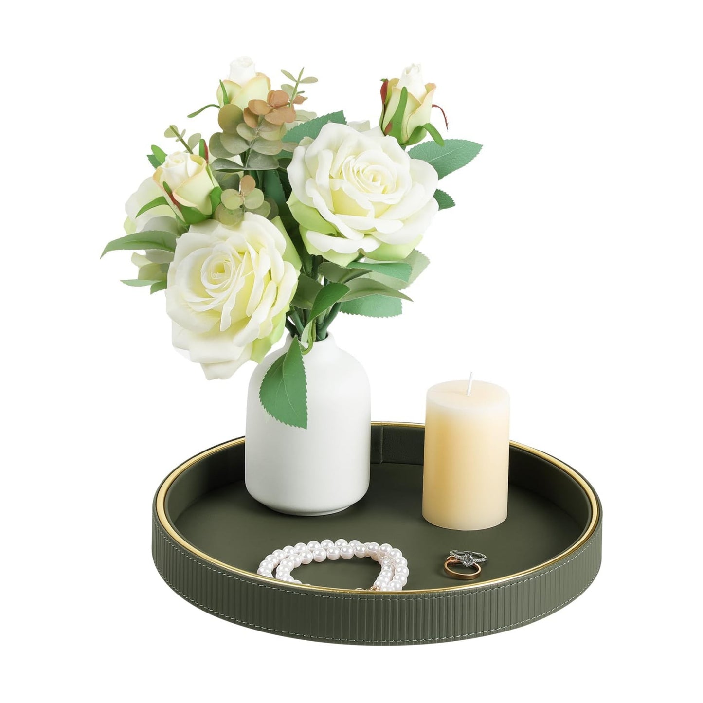 Round Decorative Tray / Green