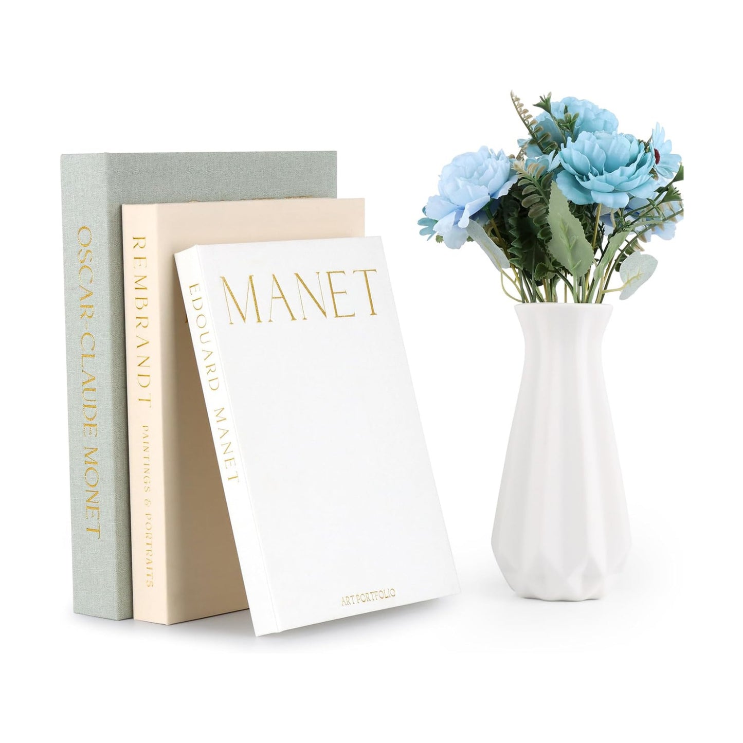 Faux Books / Decorative Linen Book Storage Boxes / Set of 3