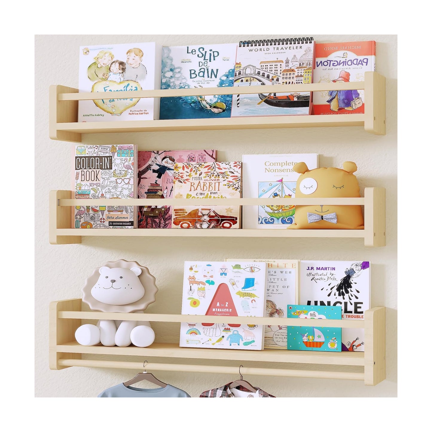 Pine Wood Nursery Shelves / Wooden / 16 In
