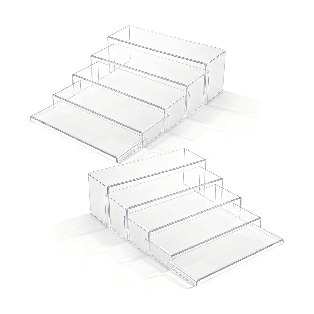 Aminigram Large Acrylic Display Risers, 2 Set - 10 Pack Collectibles Display Shelf, Acrylic Risers Display Stands for