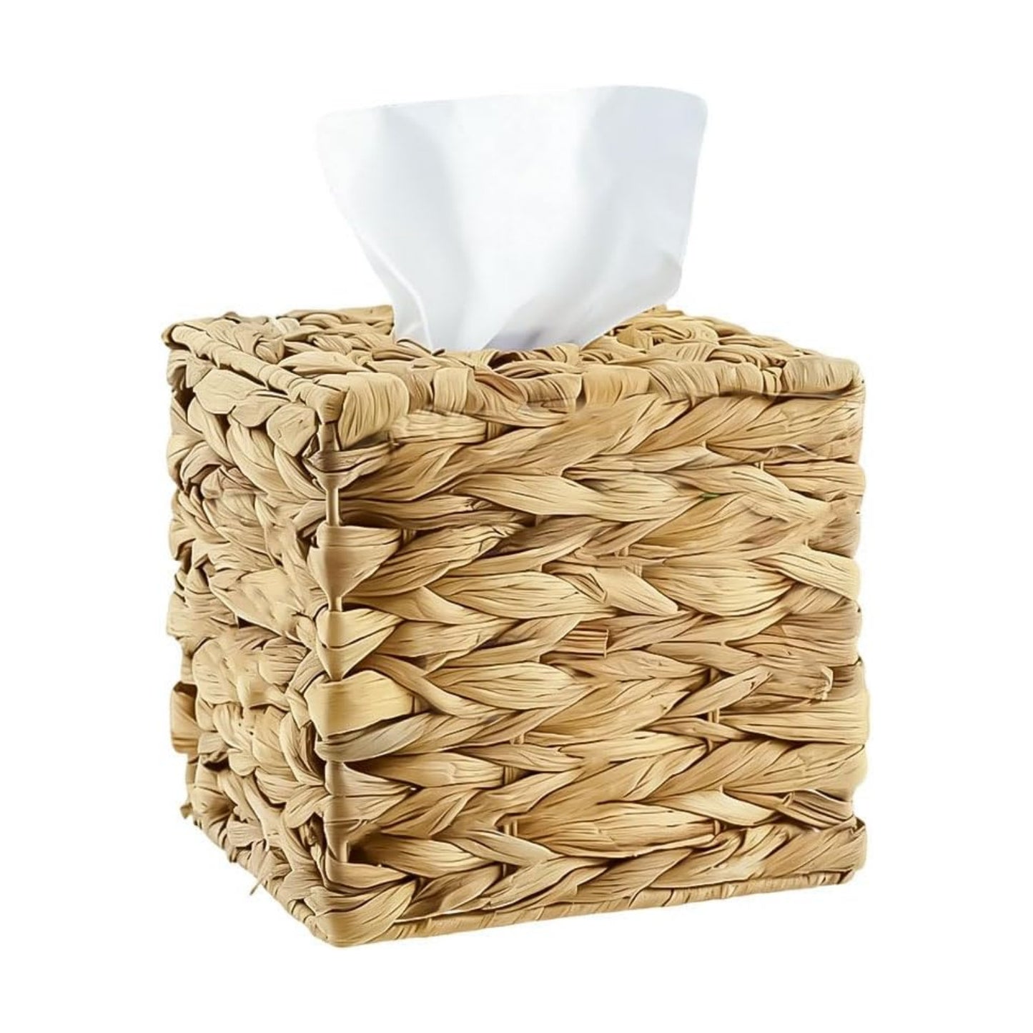 Natural Handmade Wicker Napkin Holder / Water Hyacinth Brown