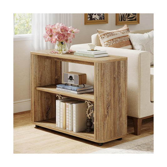 Storage Shelves / 3-Tier End Table / Natural