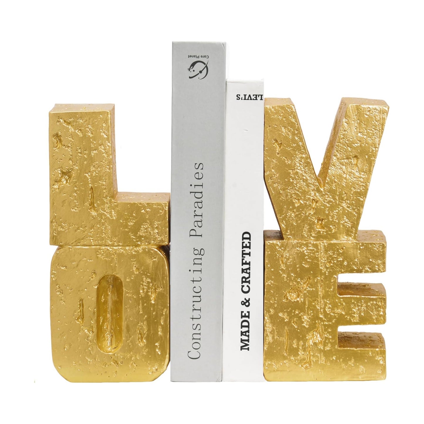 Modern Heavy Duty Bookends / Gold