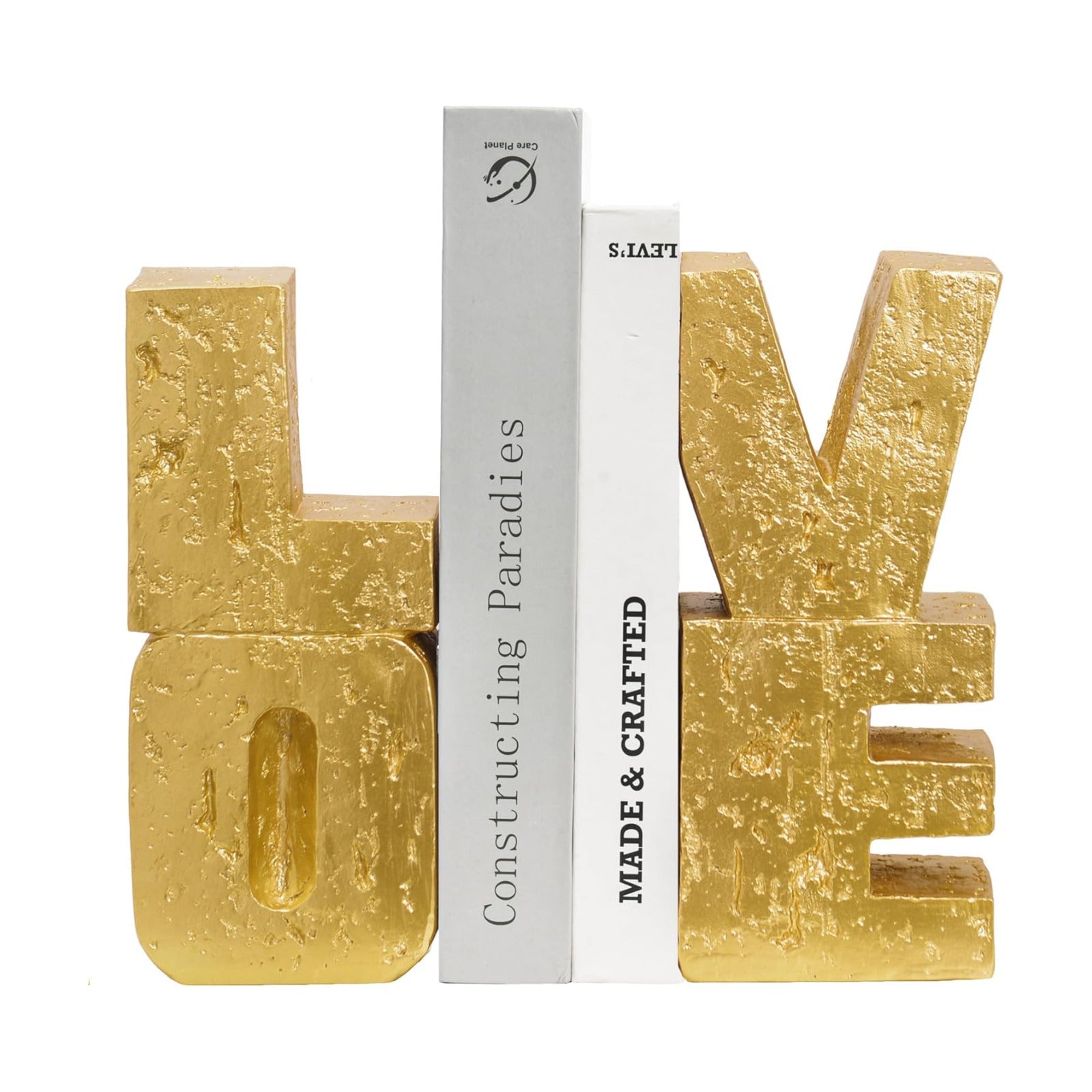 Modern Heavy Duty Bookends / Gold