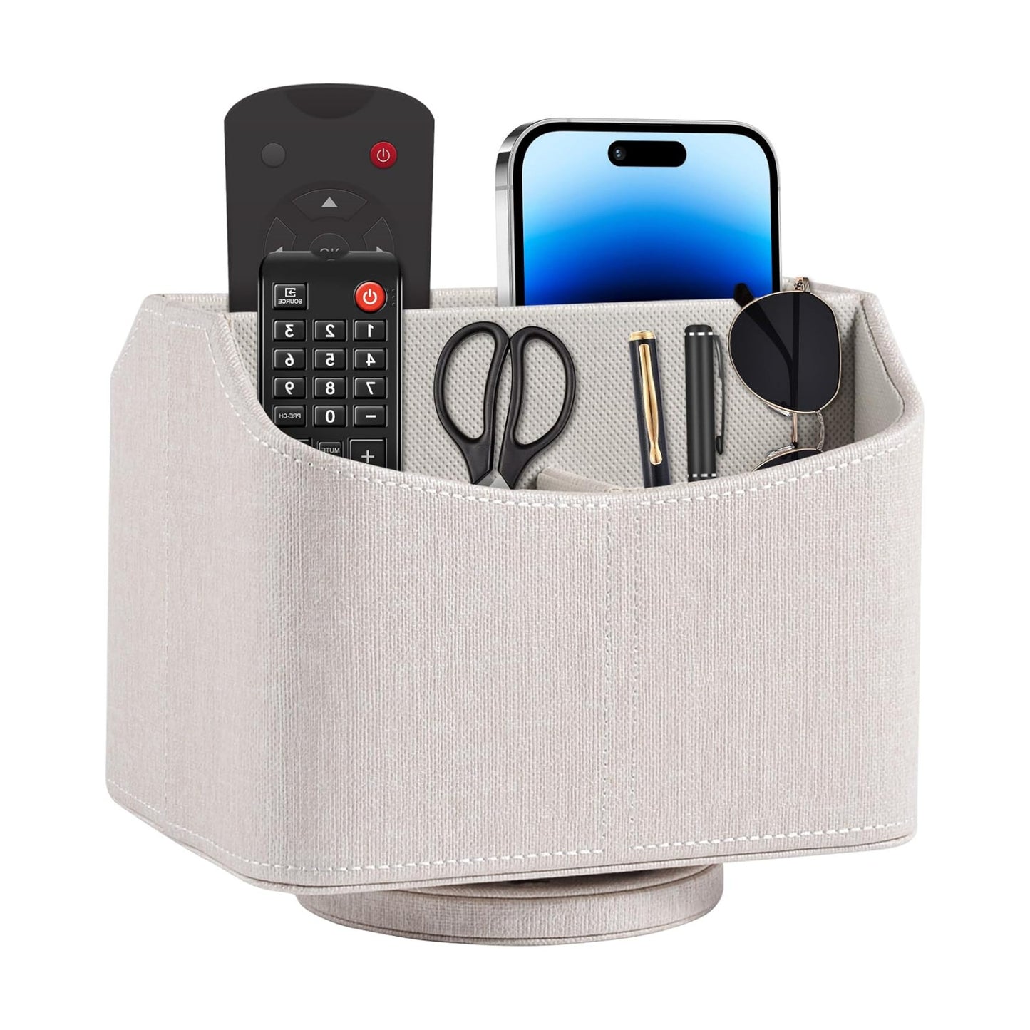 Desk Rotating Organizer/Caddy for TV Remote / Beige