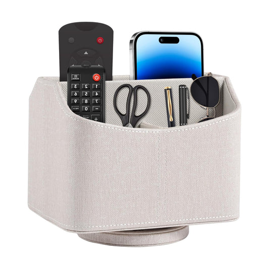 Desk Rotating Organizer/Caddy for TV Remote / Beige