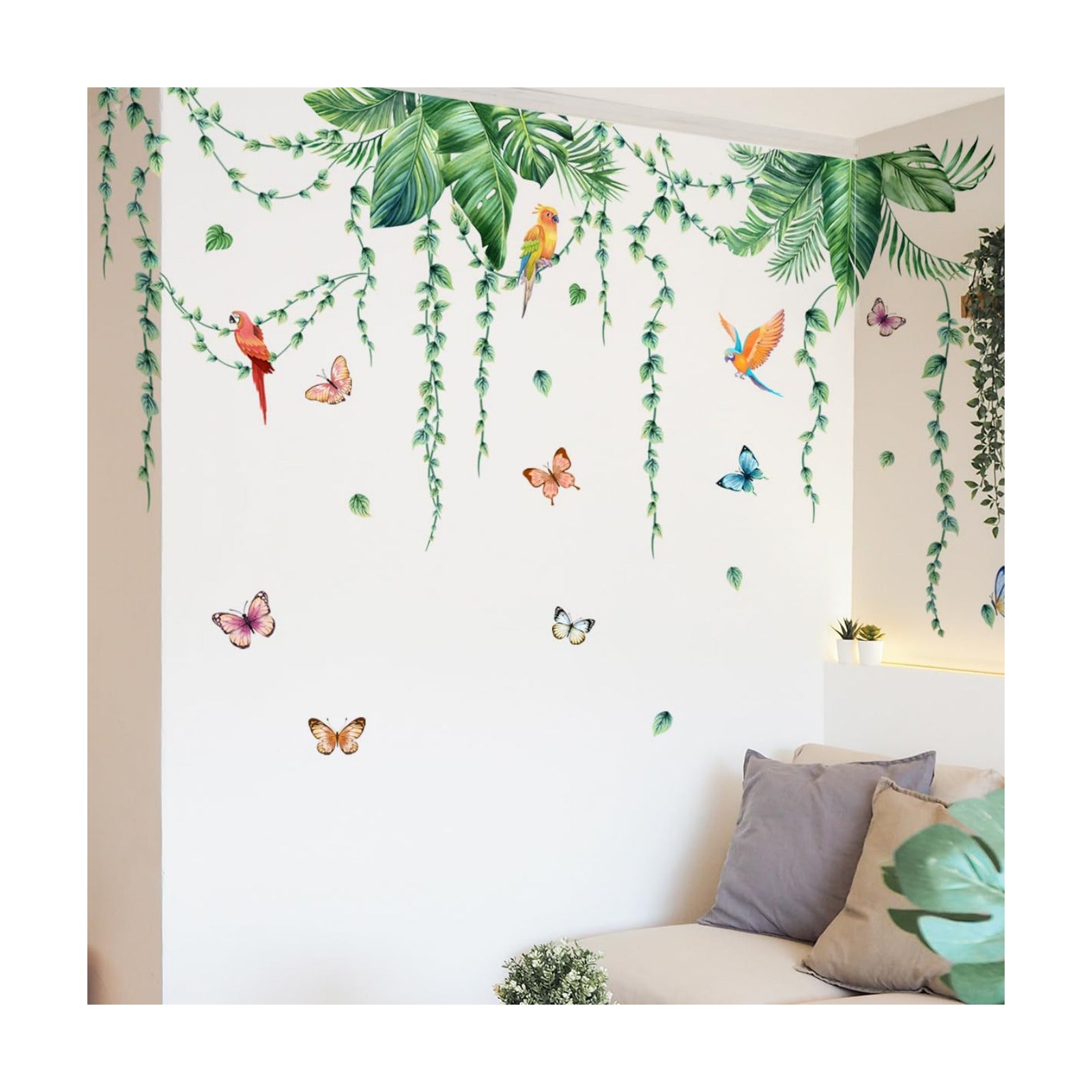 Jungle Wall Decals Peel and Stick / Green-a