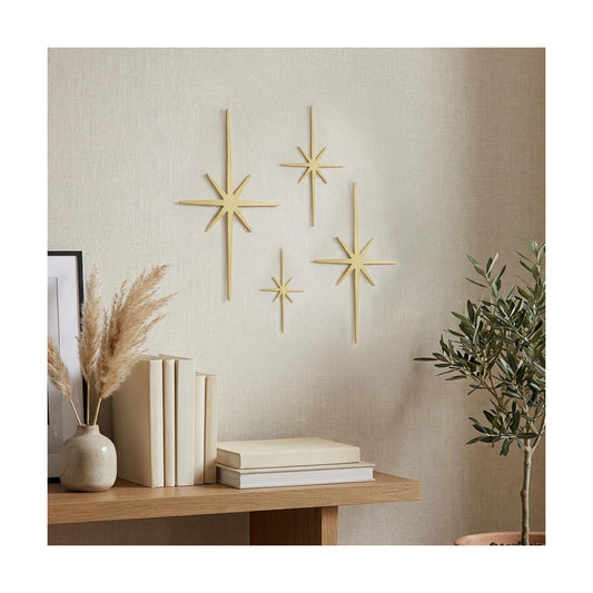 4 Piece Cast Metal Art Set / Gold