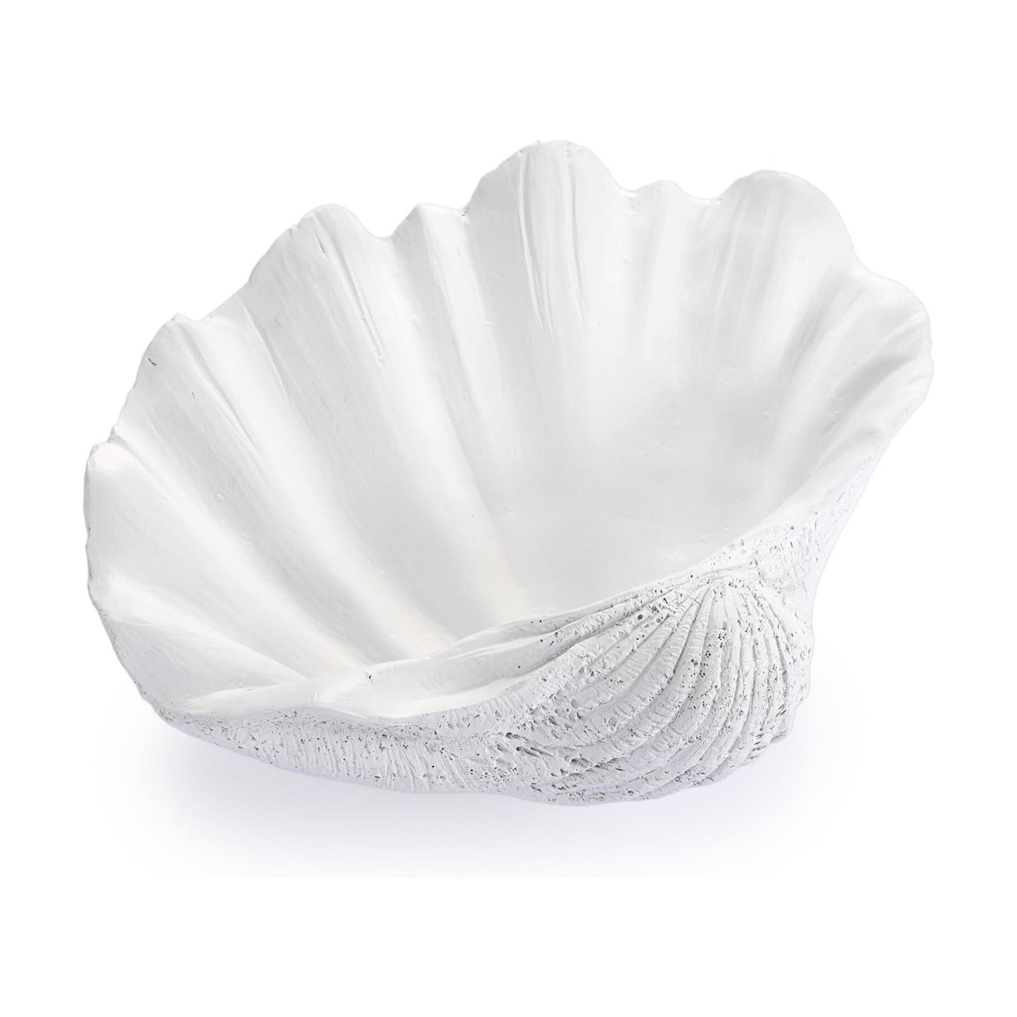 Resin Seashell Decorative Bowl / White / 9.8 x 8.3 x 3.5