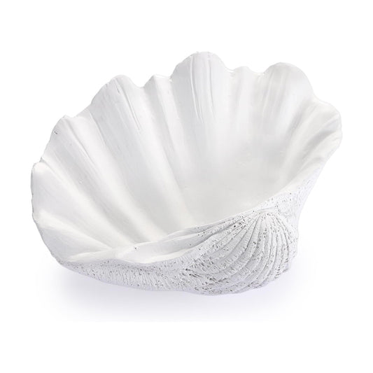 Resin Seashell Decorative Bowl / White / 9.8 x 8.3 x 3.5