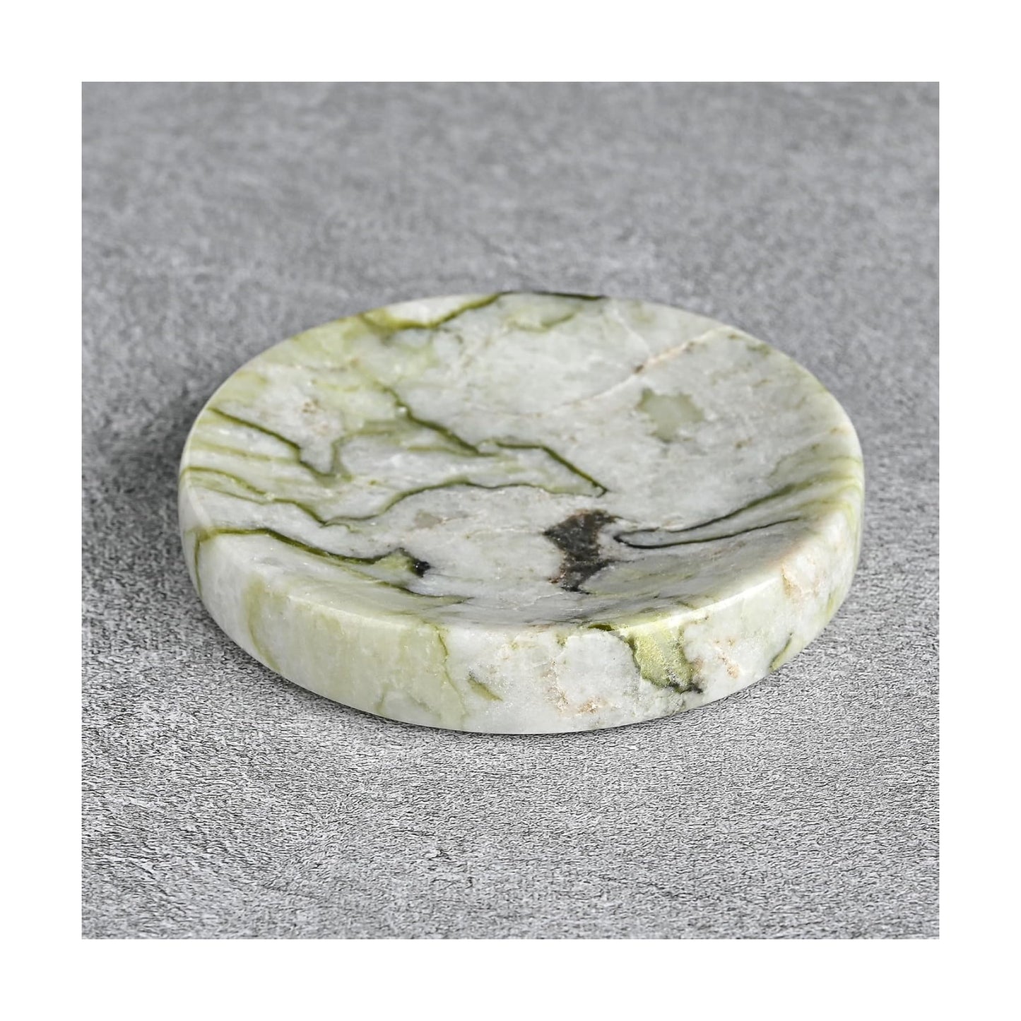 Stone Trinket Tray for Rings Earrings Necklaces / Cold Emerald / Green