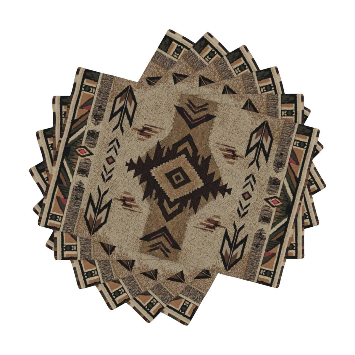 Southwestern Placemats Set of 6 18x12 Inch Western Southwest Linen Place Mat Heat-Resistant Washable Wipeable Native American Table Mat for Party Kitchen Dining Home Decor