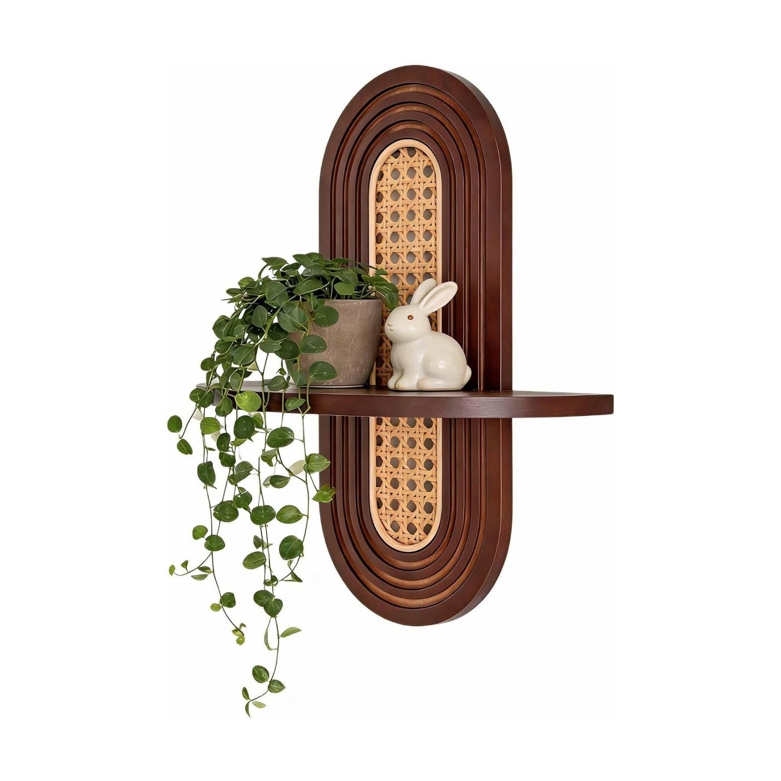 1pc Mid-Century Modern Wall Shelf / Walnut