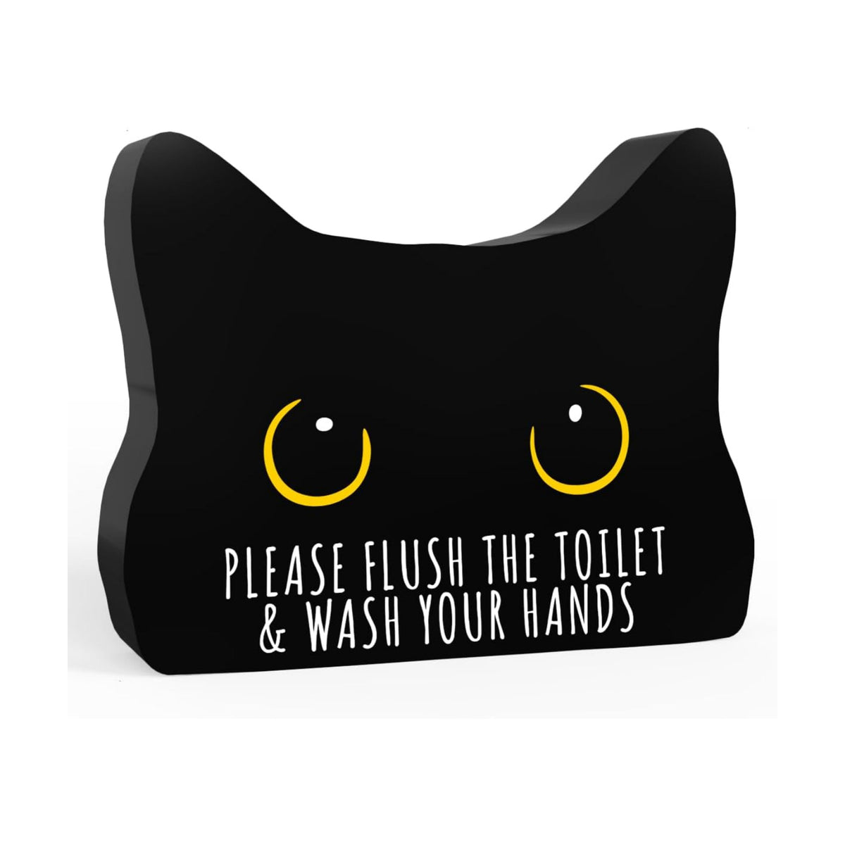 Black Cat Decor Cat Bathroom Decor Please Flush the Toilet Wash Your Hands Funny Bathroom Acrylic Decors Sign Cat for Home Bathrooms Cats Lover Gifts For Women Men Christmas