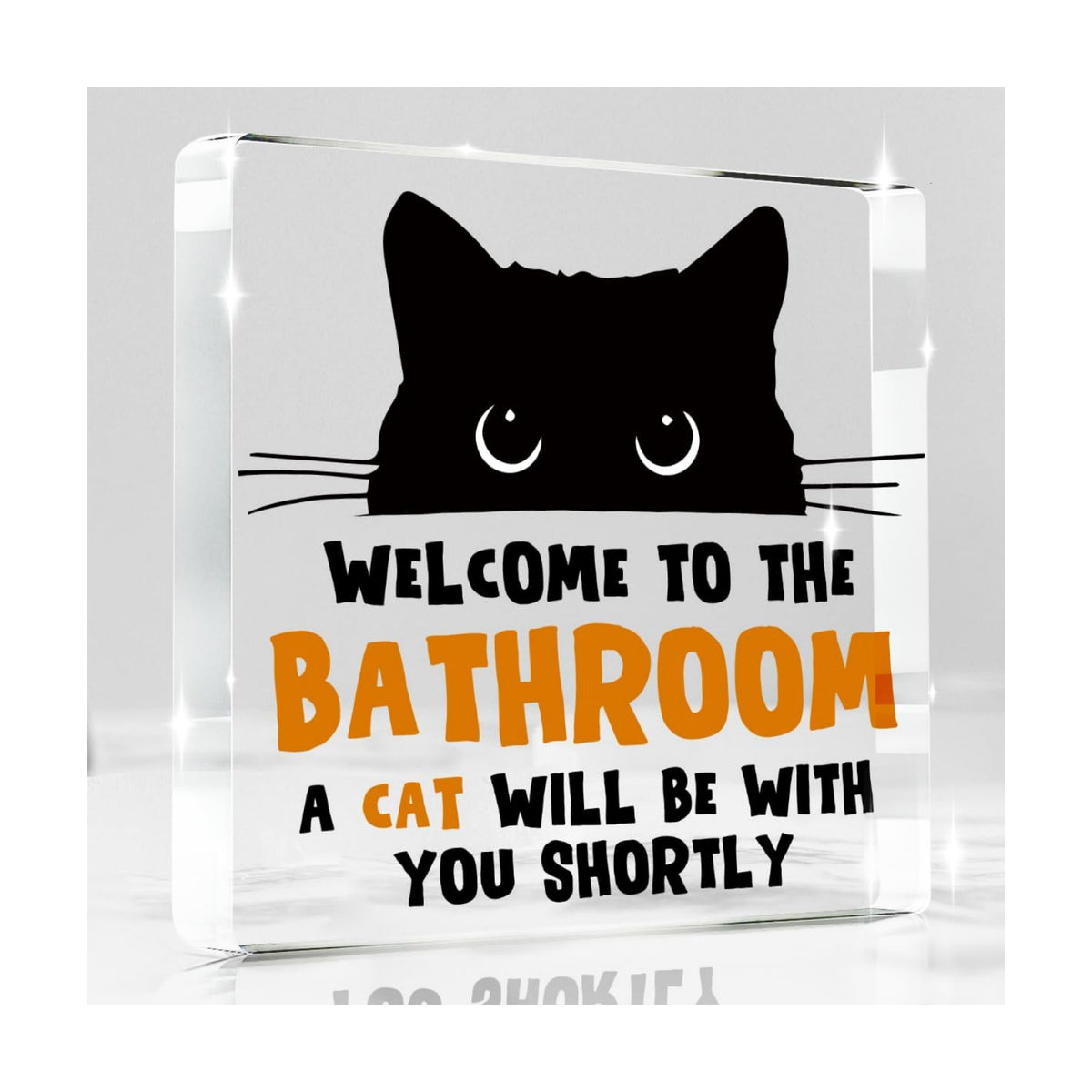 Welcome to the Bathroom Funny Sign，Black Cat Decor, Cat Bathroom Acrylic Decor，Home Decor Creative Gift For Women Men，Funny Decorate Retro for Home Toilet
