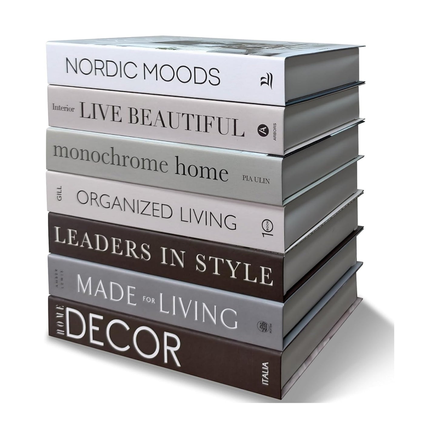 Decorative Books / Fake Books for Decoration / Beige / Set of 7