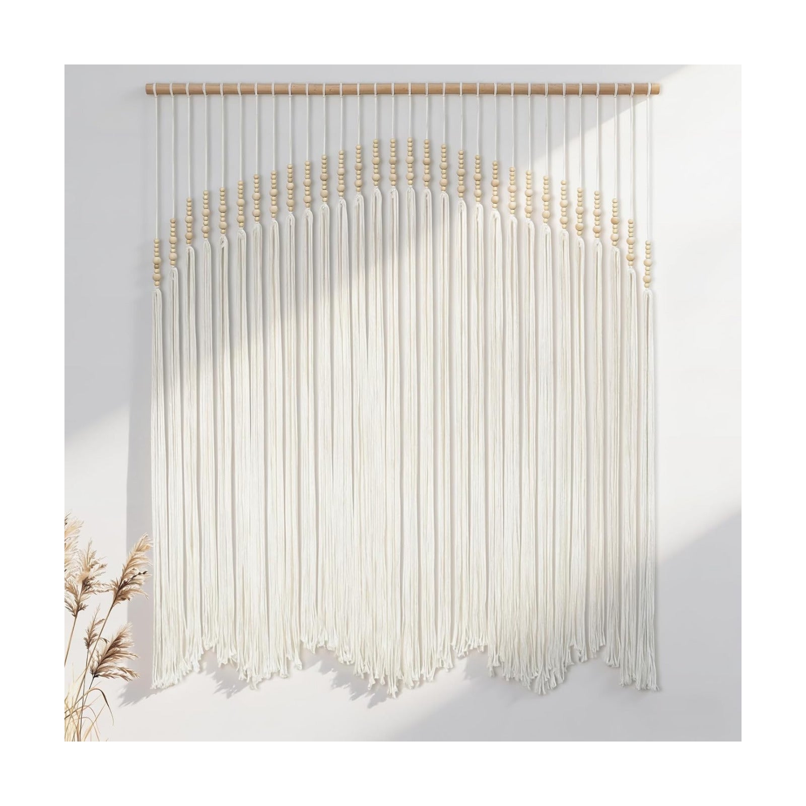 Wooden Beads Cotton Rope Bohemian / Beige