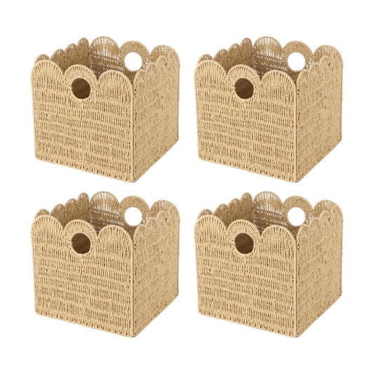 Woven Paper Rope Storage Baskets / 12 x 12 / Set of 4