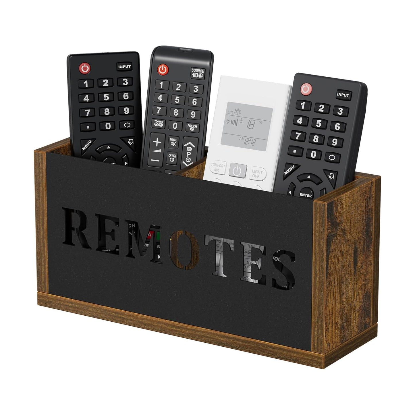 Remote Organizer Divided / Rustic Brown - Style B / Small