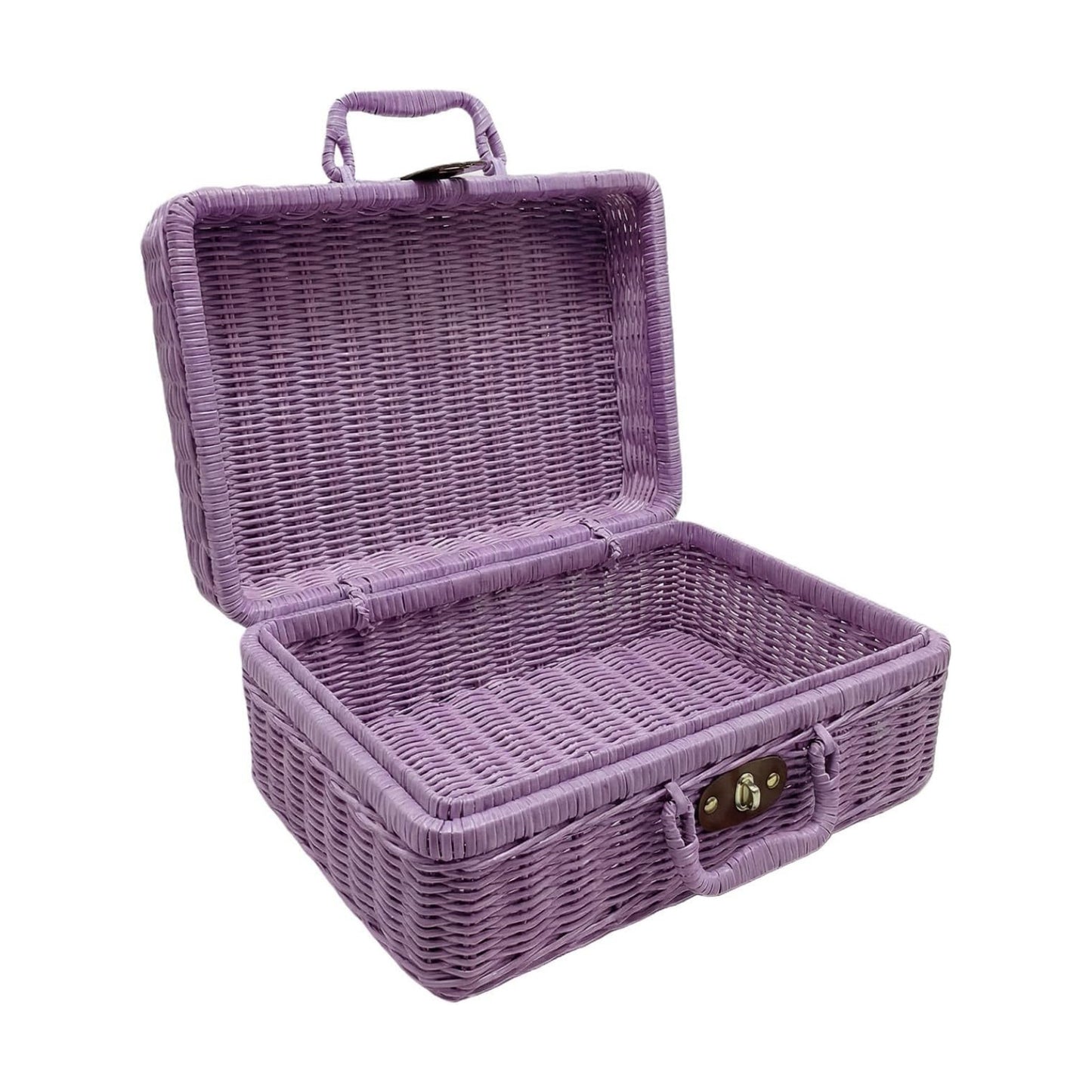 Imitation Wicker Picnic Basket / Purple