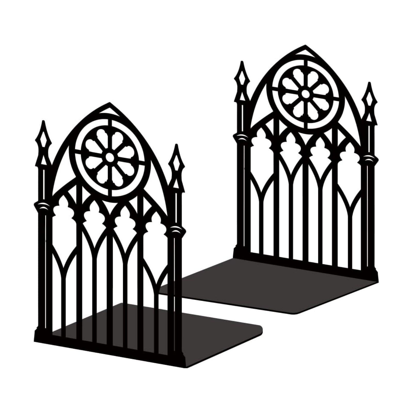 Metal Bookends for Desk Organizer / Gothic Gate