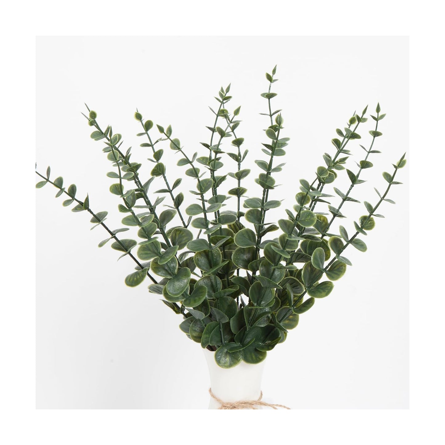 Eucalyptus Stems Greenery Stems Fake Leaves Artificial Flowers Bouquet Faux / Dark Green / Set of 18