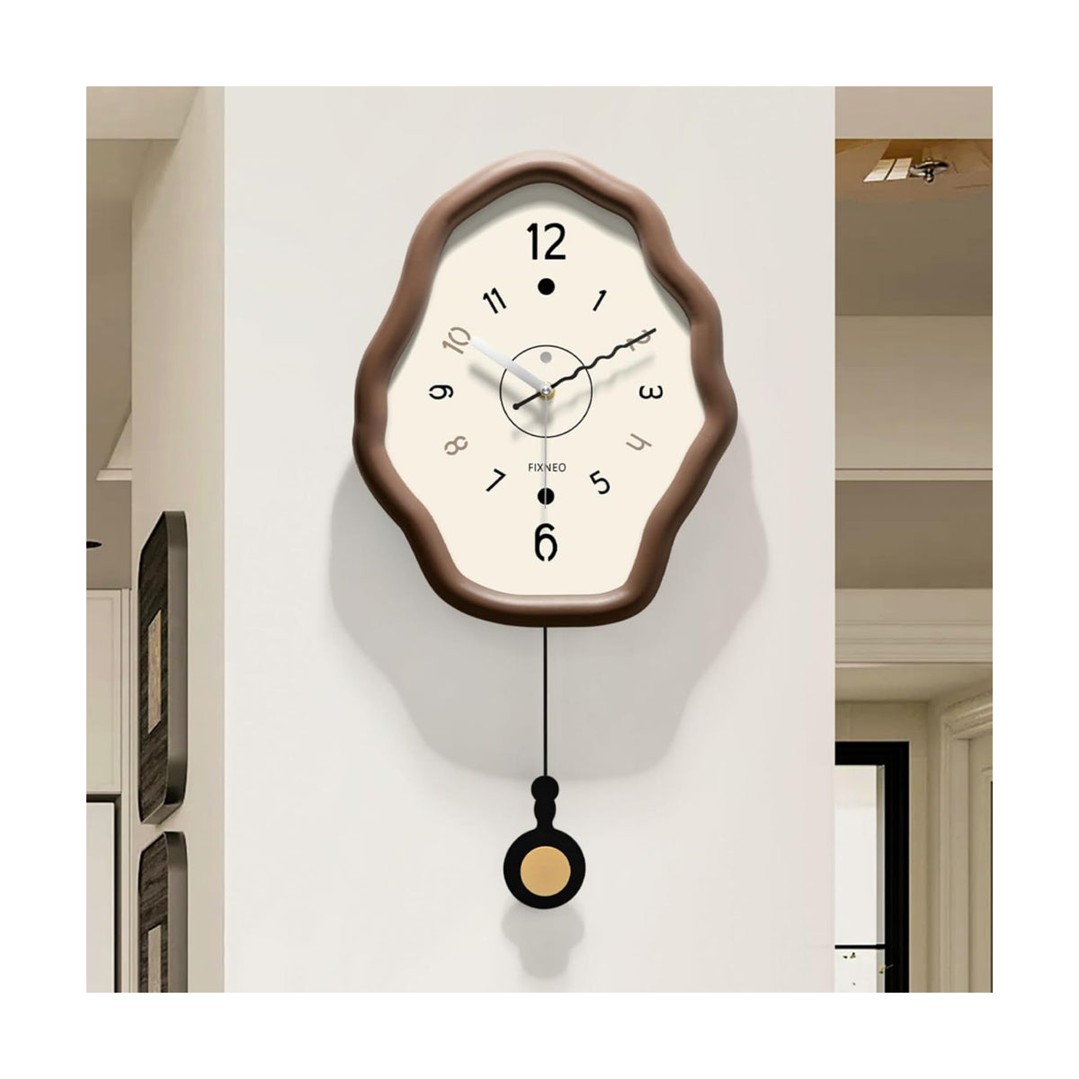 Silent Wall Clock - Large Wood Analog, 11.8"*23.6" Battery Operated Rustic Modern Farmhouse Clock for Bedroom, Living