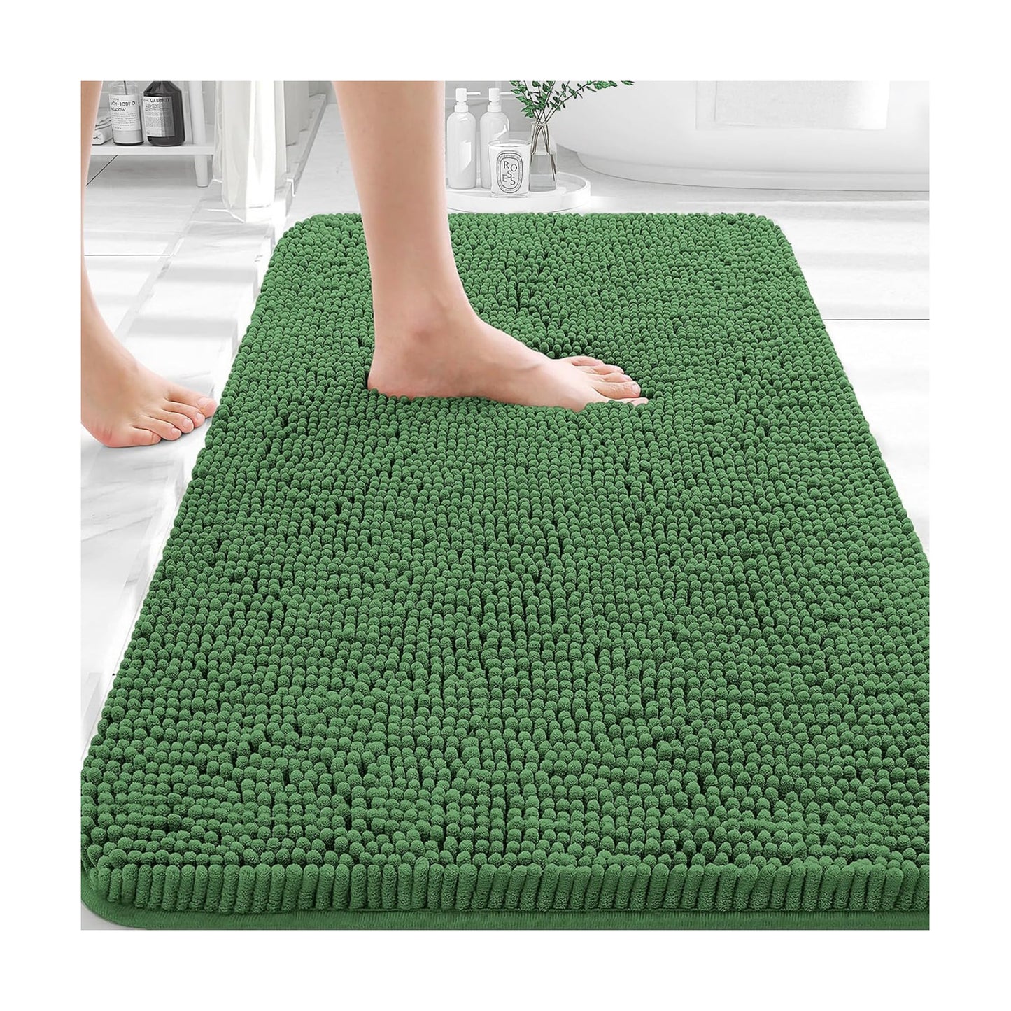 OLANLY Bathroom Rugs 35x24, Extra Soft Absorbent Chenille Bath Rugs