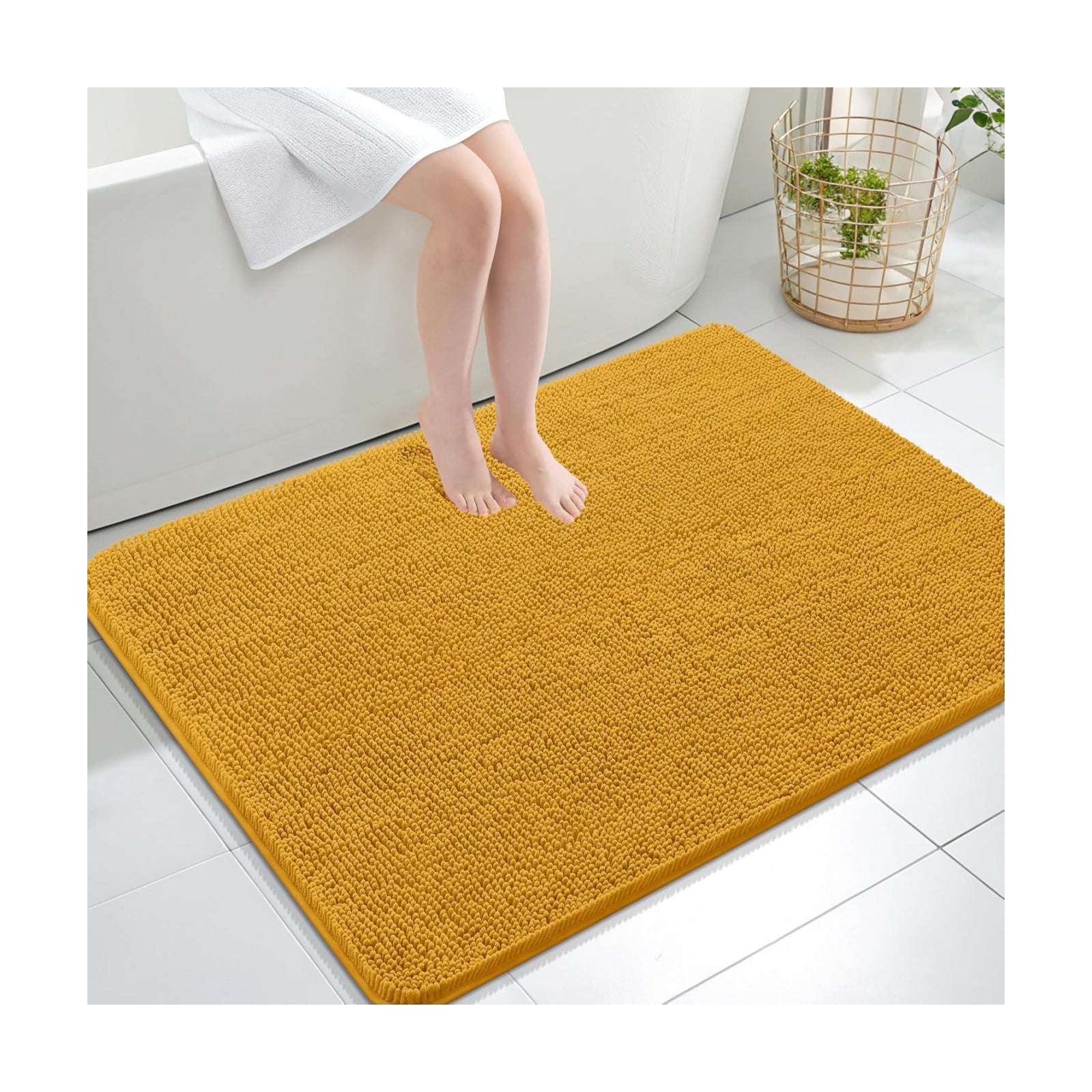 OLANLY Large Bathroom Rugs 40x32, Extra Soft Absorbent Chenille Bath Rugs