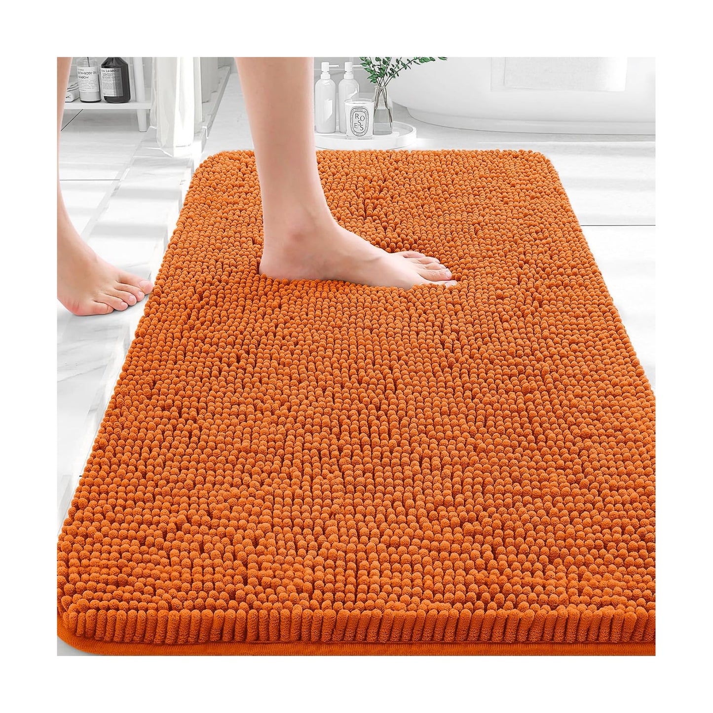 OLANLY Small Bathroom Rugs 30x18, Extra Soft Absorbent Chenille Bath Rugs
