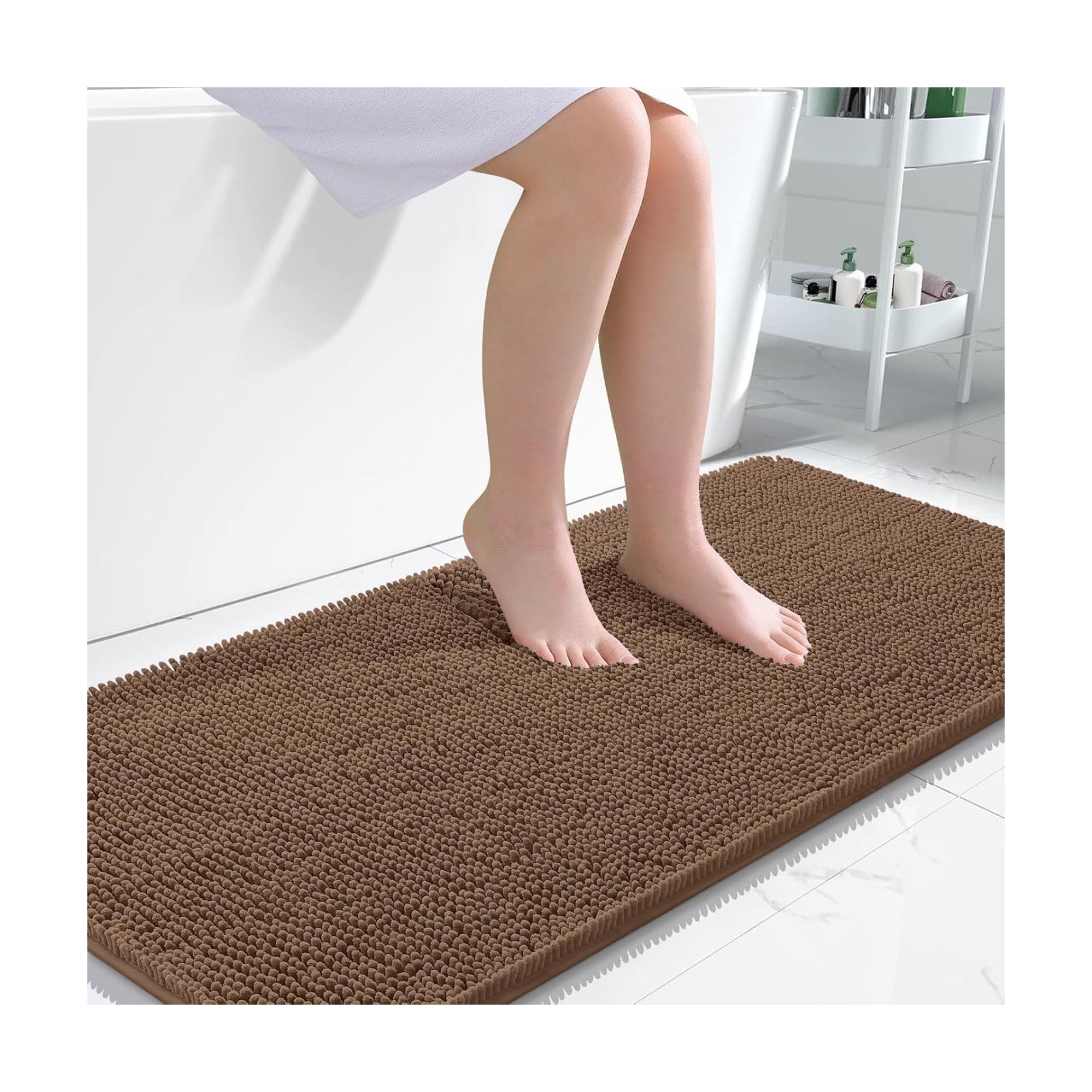 OLANLY Bathroom Runner Rugs 47x24, Extra Soft Absorbent Chenille Bath Rugs