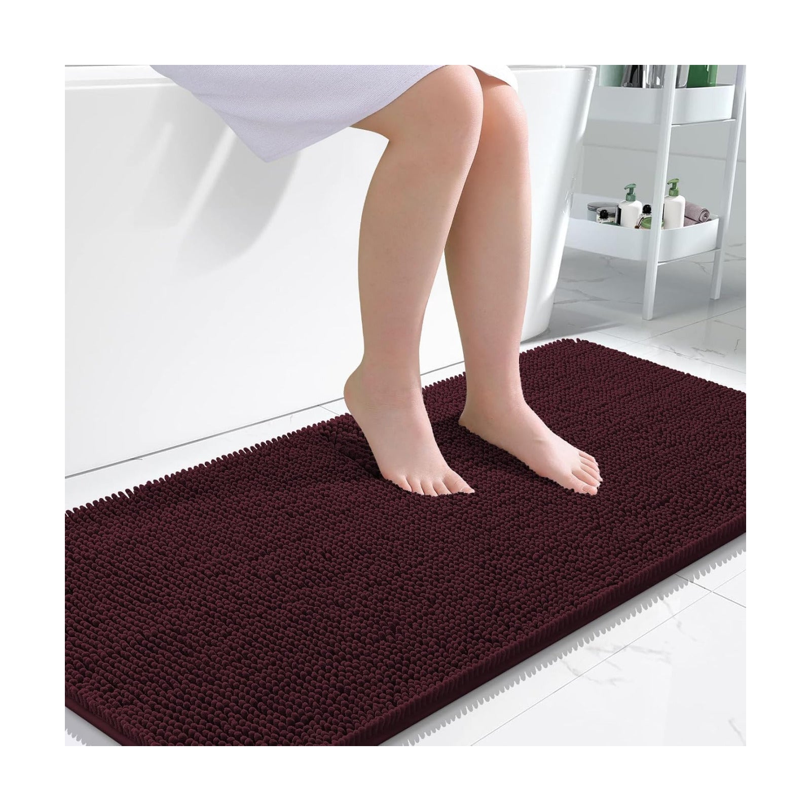 OLANLY Bathroom Runner Rugs 47x24, Extra Soft Absorbent Chenille Bath Rugs