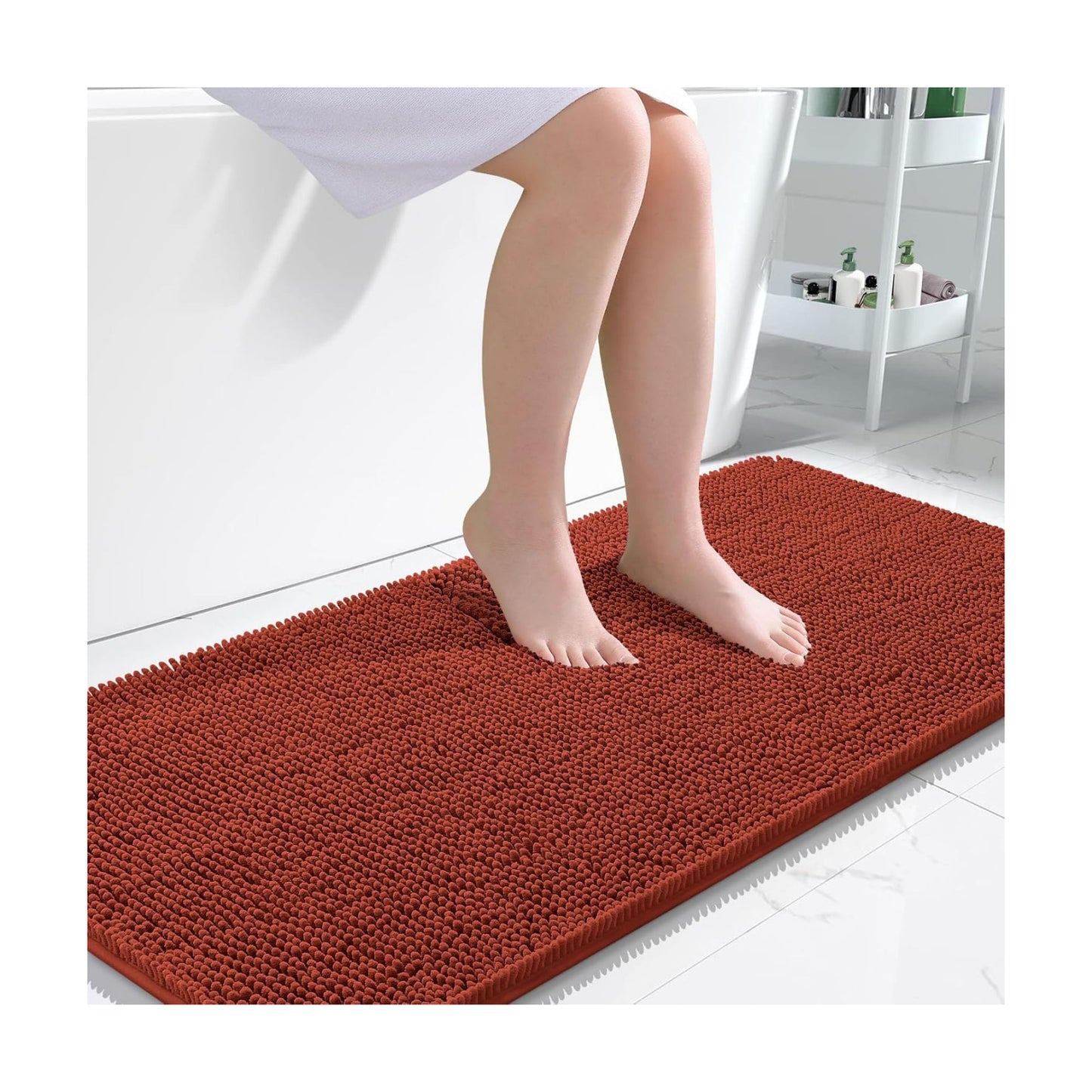 OLANLY Bathroom Runner Rugs 45x27, Extra Soft Absorbent Chenille Bath Rugs