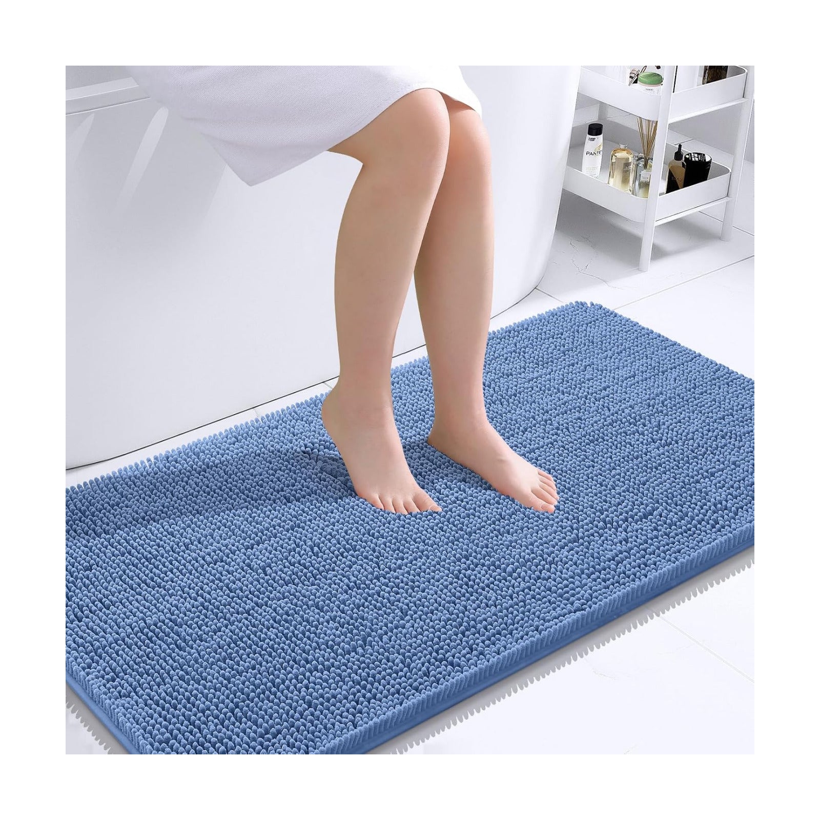 OLANLY Bathroom Runner Rugs 40x24, Extra Soft Absorbent Chenille Bath Rugs