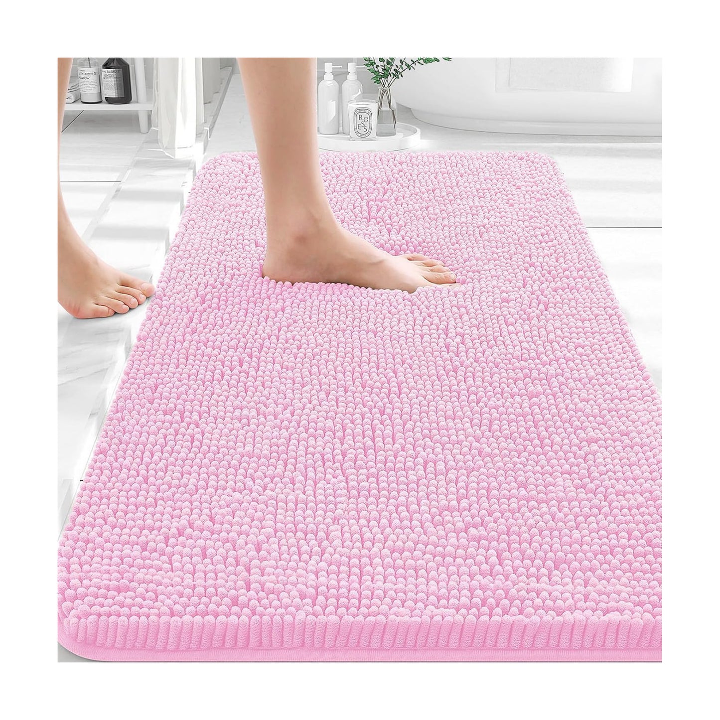 OLANLY Bathroom Rugs 35x24, Extra Soft Absorbent Chenille Bath Rugs