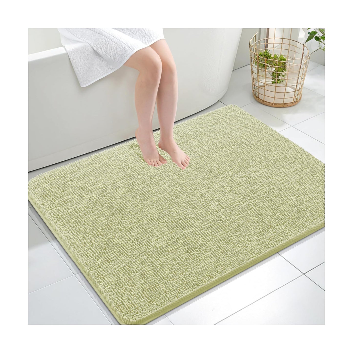 OLANLY Large Bathroom Rugs 40x32, Extra Soft Absorbent Chenille Bath Rugs