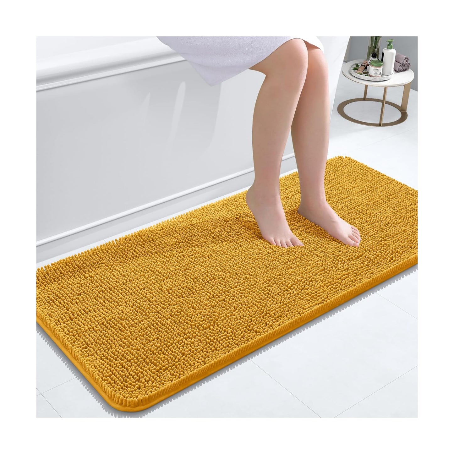 OLANLY Bathroom Runner Rugs 47x20, Extra Soft Absorbent Chenille Bath Rugs