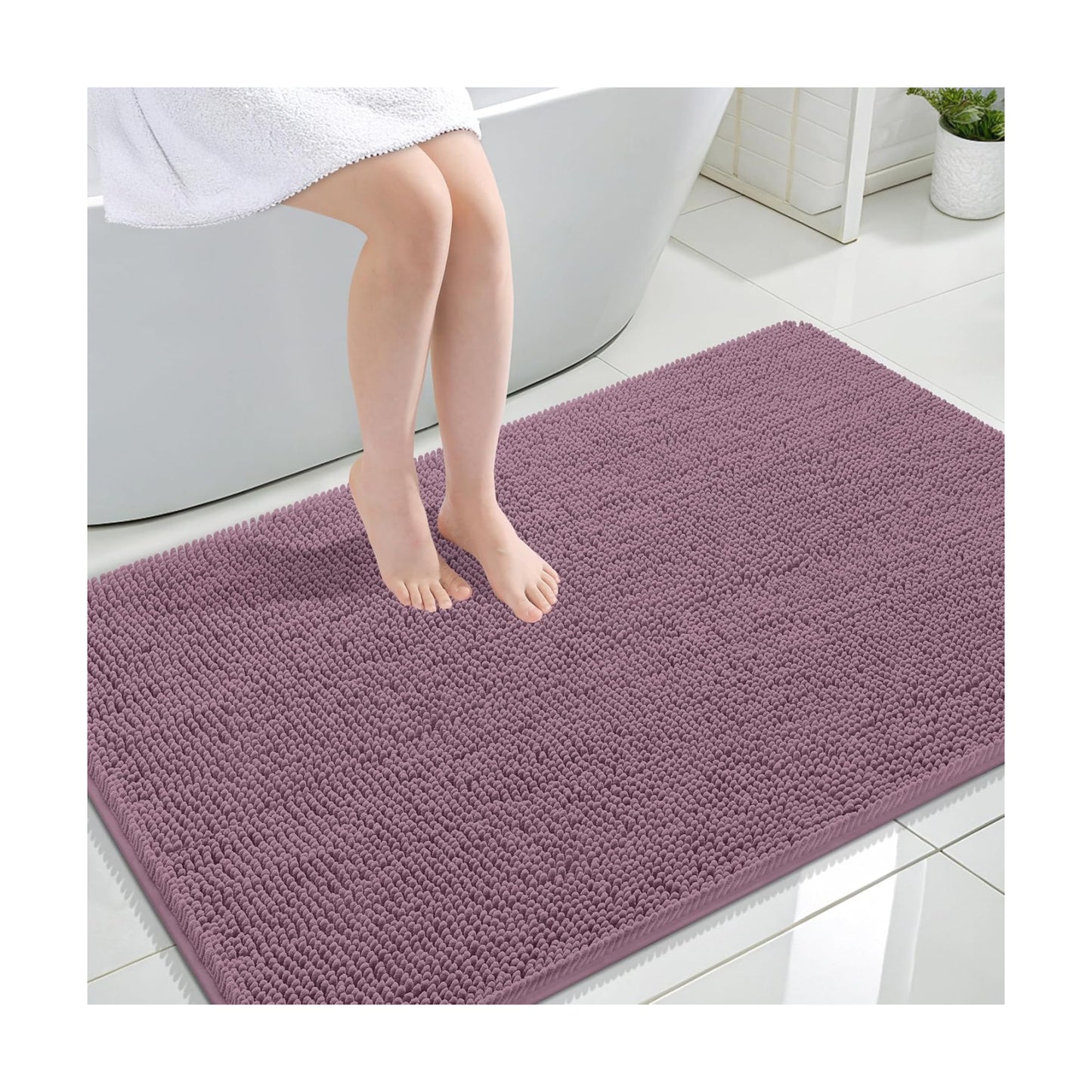 OLANLY Large Bathroom Rugs 44x32, Extra Soft Absorbent Chenille Bath Rugs