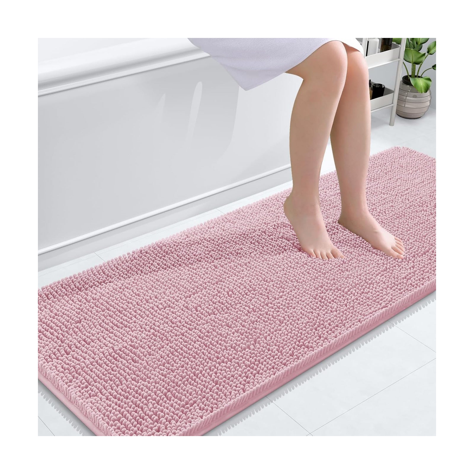 OLANLY Bathroom Runner Rugs 59x24, Extra Soft Absorbent Chenille Bath Rugs
