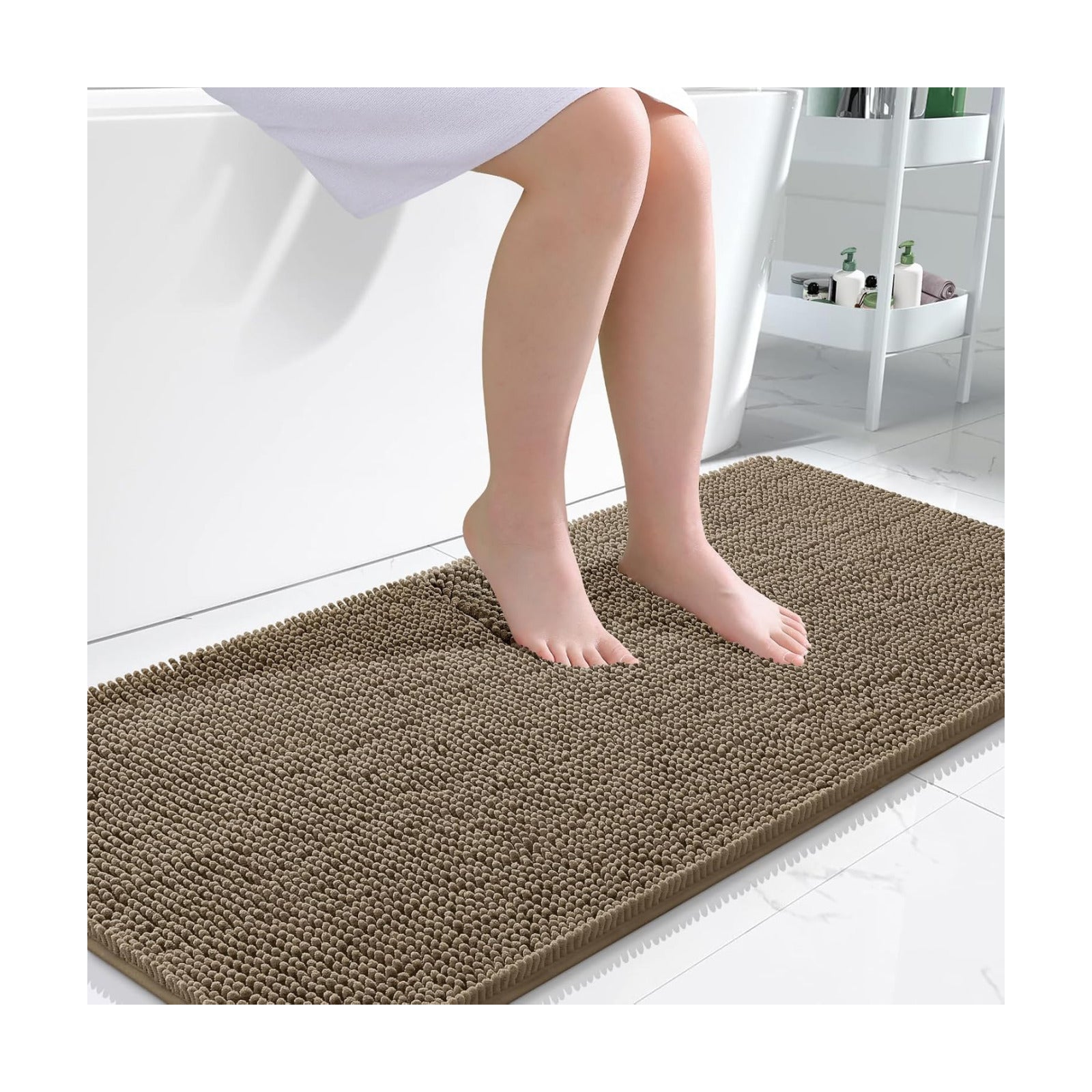 OLANLY Large Bathroom Rugs 50x30, Extra Soft Absorbent Chenille Bath Rugs
