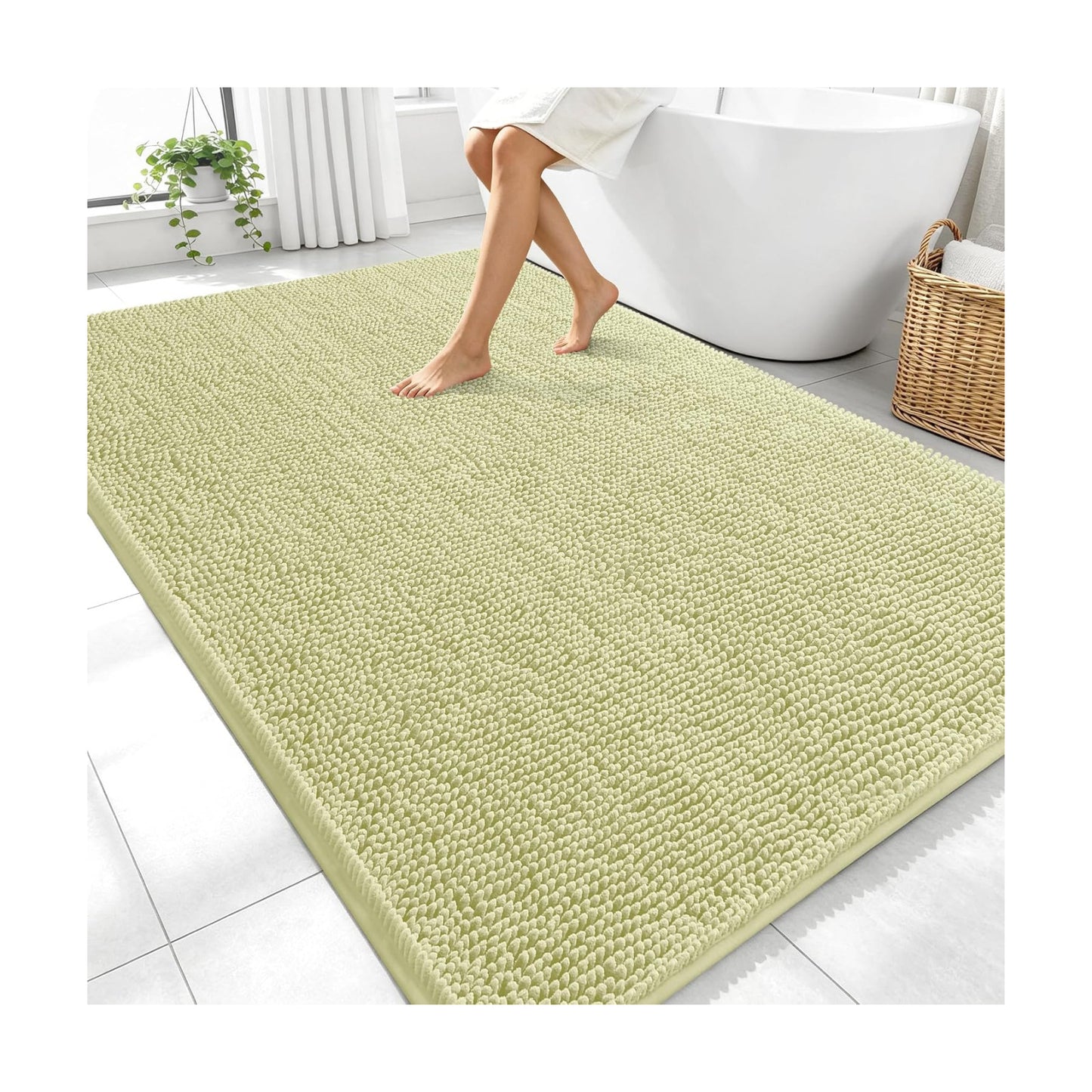 OLANLY Large Bathroom Rugs 70x46, Extra Soft Absorbent Chenille Bath Rugs