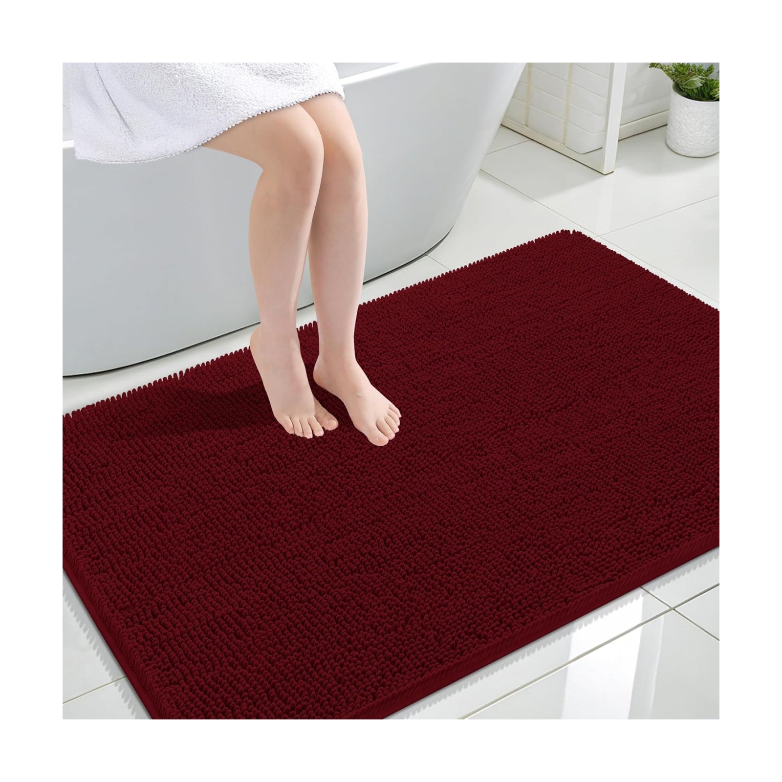 OLANLY Large Bathroom Rugs 47x32, Extra Soft Absorbent Chenille Bath Rugs
