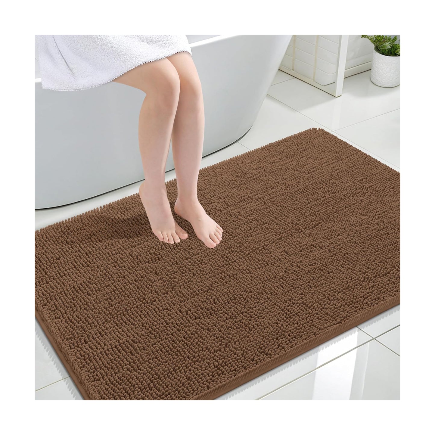 OLANLY Large Bathroom Rugs 44x32, Extra Soft Absorbent Chenille Bath Rugs