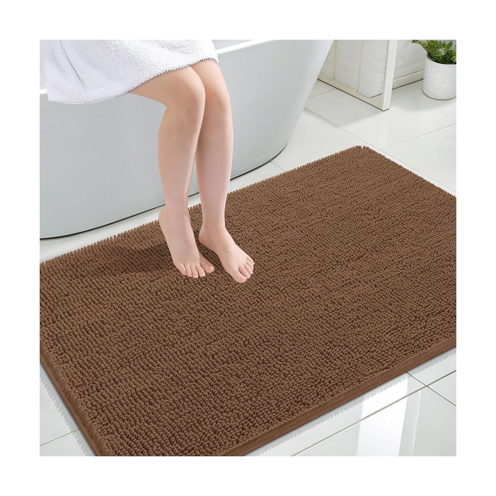 OLANLY Large Bathroom Rugs 44x32, Extra Soft Absorbent Chenille Bath Rugs