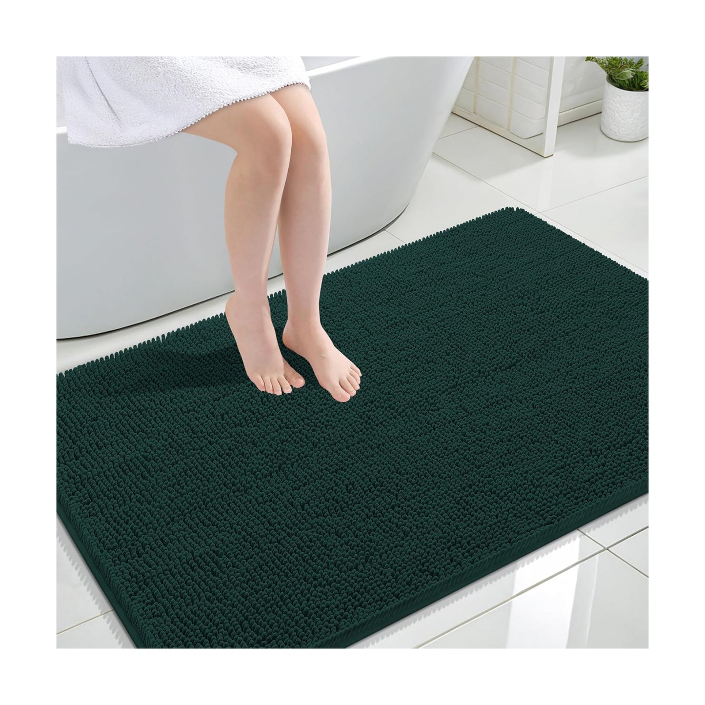 OLANLY Large Bathroom Rugs 44x32, Extra Soft Absorbent Chenille Bath Rugs